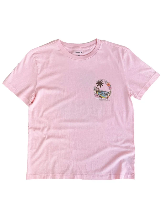 HURLEY ALOHA HALO CLASSIC WOMENS TEE - SUNRISE PINK - Image 2