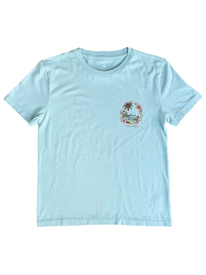 HURLEY ALOHA HALO CLASSIC WOMENS TEE - CANAL BLUE - Image 2