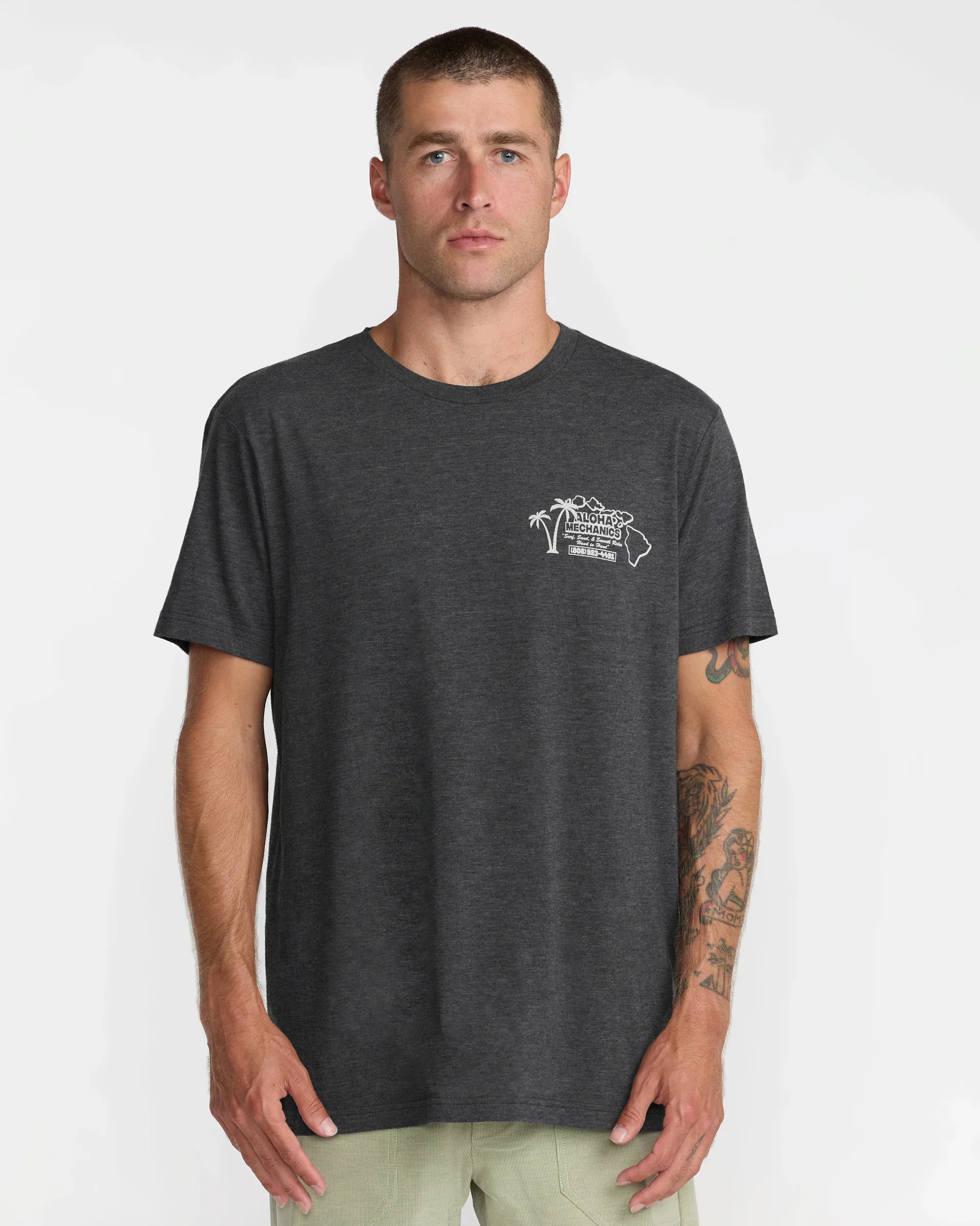 RVCA ALOHA MECHANICS TEE - PIRATE BLACK (PTK) - Image 2