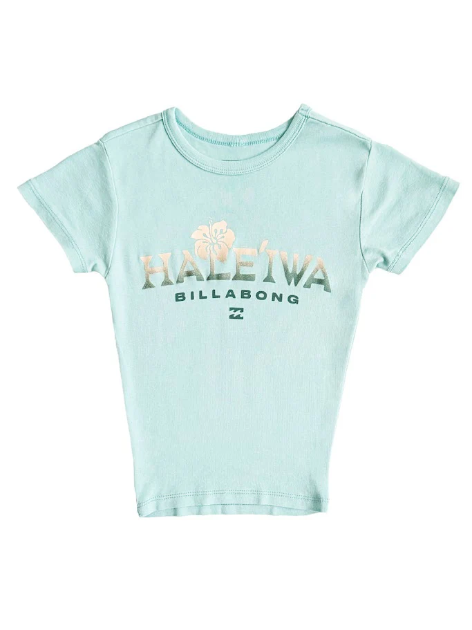 BILLABONG HALEIWA PALM GODDESS FITTED WOMENS CROP TEE - BLUE (MYB)