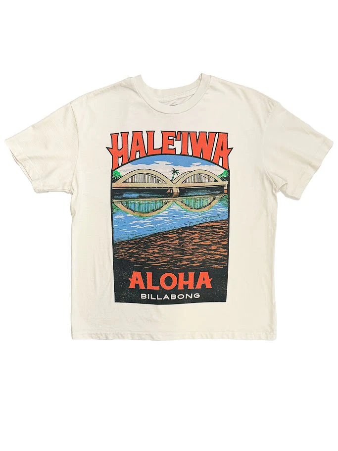 BILLABONG HALEIWA SCENIC WOMENS TEE - SALT CRYSTAL (SCS1)