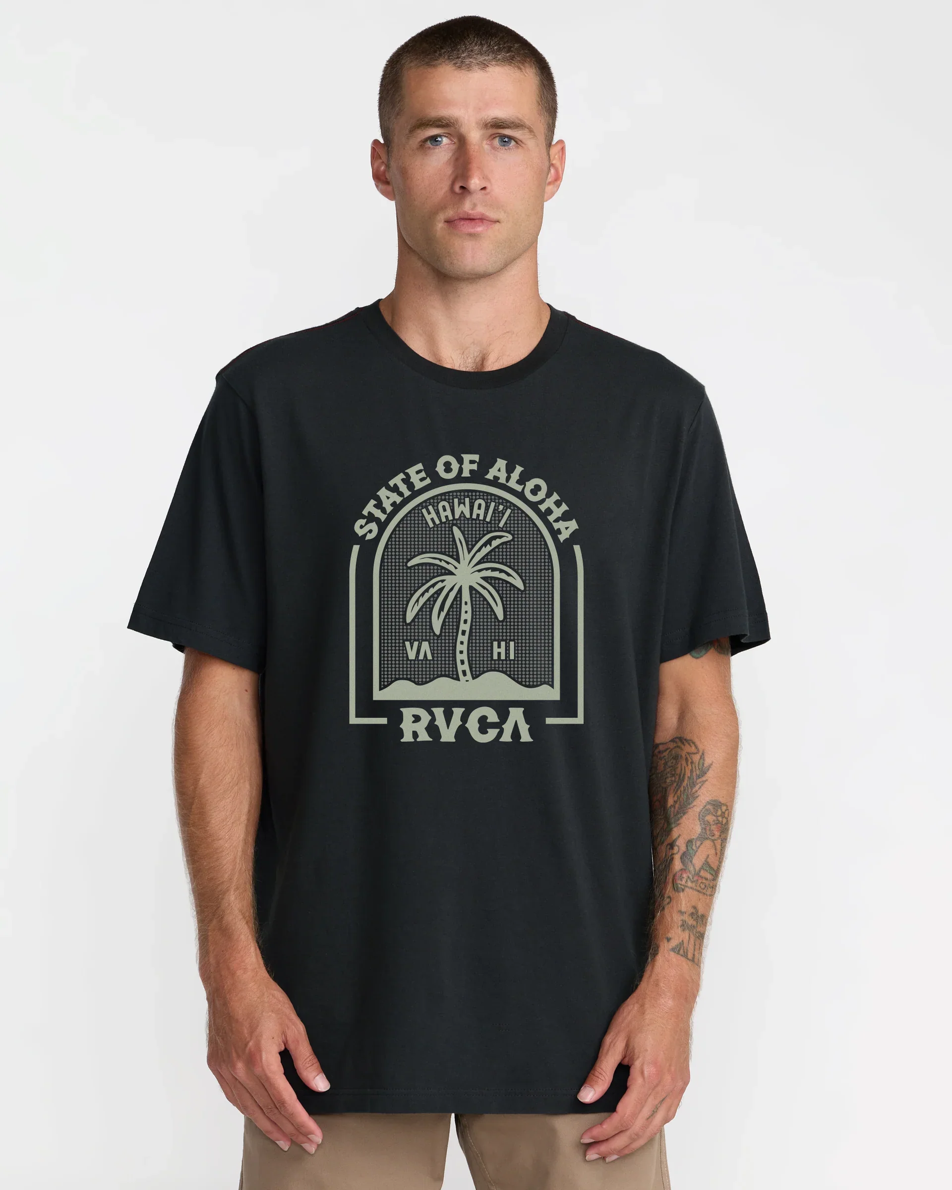 RVCA HAWAII HEADSTONE TEE - PIRATE BLACK (PTK)