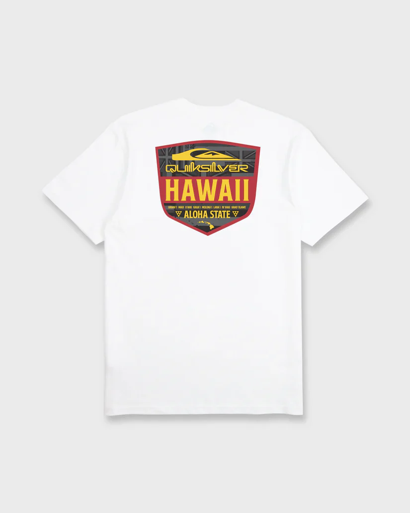 QUIKSILVER HAWAII SHIELD TEE - WHITE