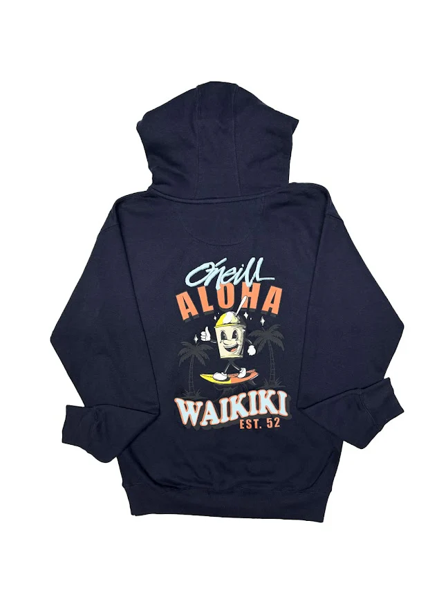 O'NEILL HAWAII WAIKIKI SNACK TIME CLASSIC HOODIE - NAVY BLUE