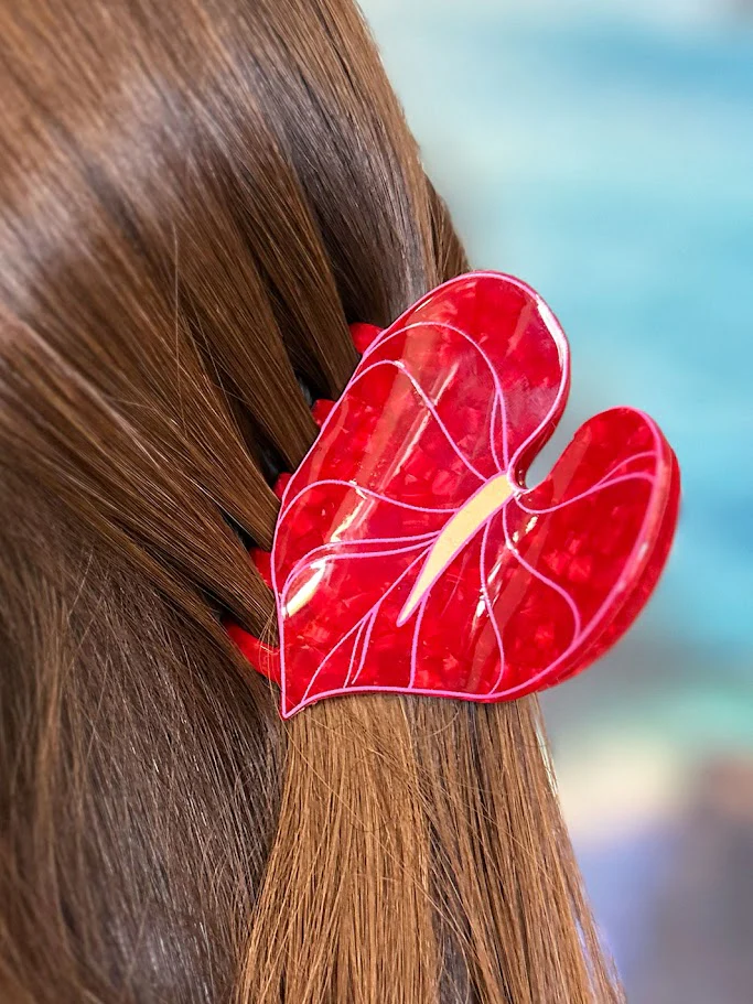 HIC ANTHURIUM HAIR CLAW - RED