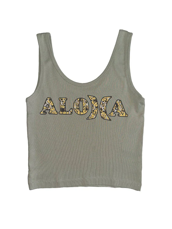 HURLEY HELLO SCOOP CROP WOMENS TANK TOP - AQUA GRAY