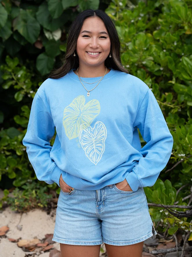 HIC KALO CREW FLEECE - SURF BLUE