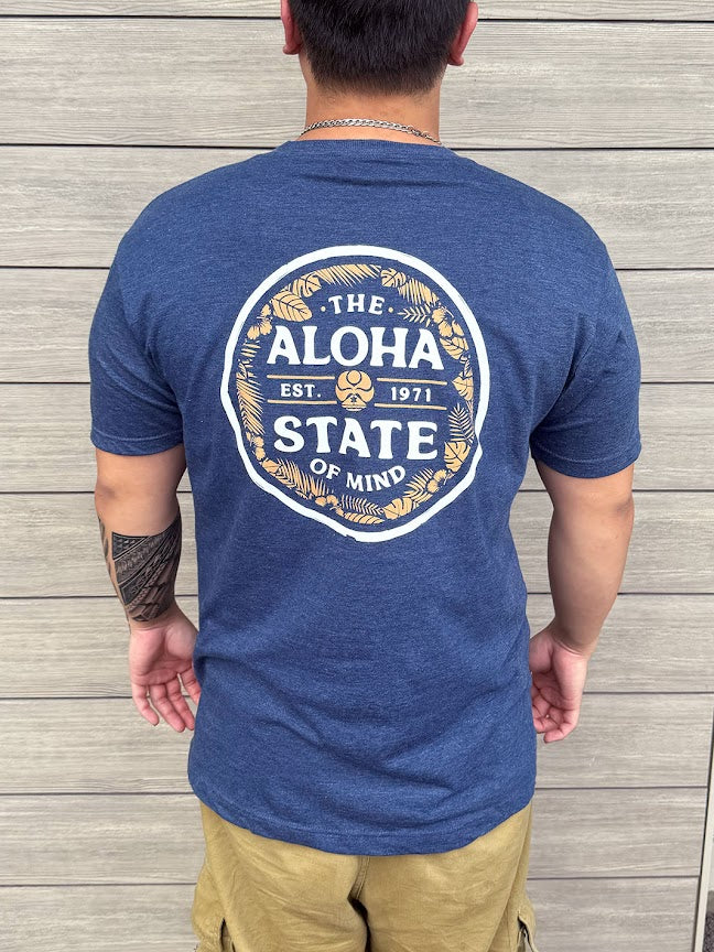 HIC TROPICAL ALOHA STATE CIRCLE BIG BRADDAH - HEATHER NAVY