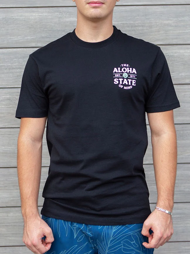 HIC TROPICAL ALOHA STATE CIRCLE TEE - BLACK - Image 2