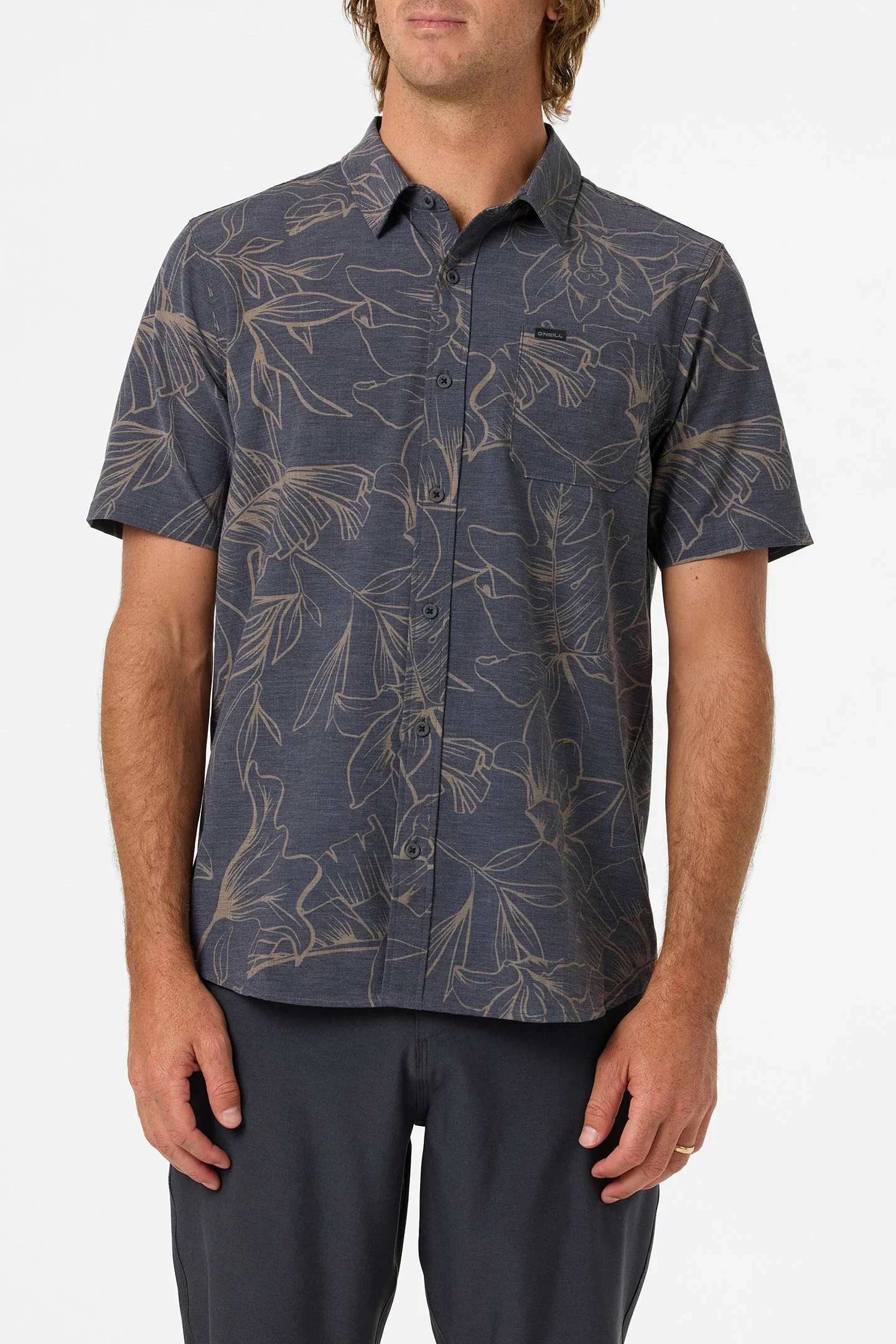 O'NEILL TRVLR UPF TRAVERSE HI BUTTON DOWN SHIRT - BLACK