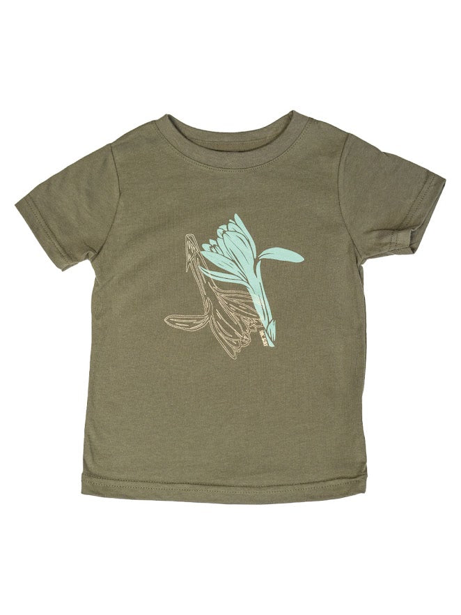 HIC TUBEROSE GIRLS TEE - MILITARY GREEN